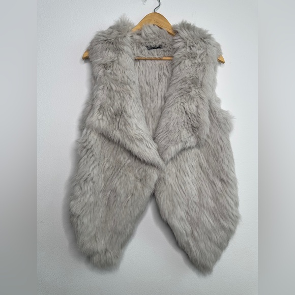 Yves Salomon Light Gray Fur Vest